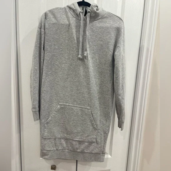 Sweatshirt Dress Long Sleeve Dress for Women Light Gray size S - Picture 2 of 5